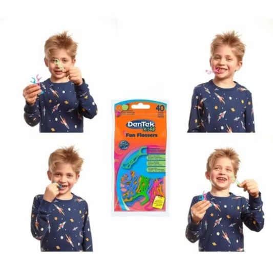 DenTek Kids Fun Flossers – 40 / 120 / 240 Pack – Fluoride Coated
