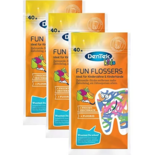 DenTek Kids Fun Flossers – 40, 120 or 240 Flossers – Gentle Cleaning for Children