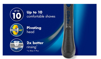 Gillette Blue3 Smooth Disposable Razors 12 Pack + NIVEA Men Shaving Foam 50ml