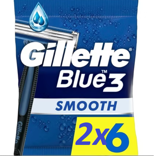 Gillette Blue3 Smooth Disposable Razor – 12 Pack