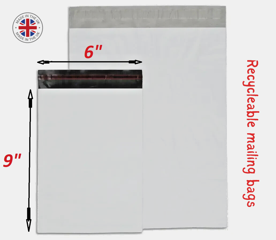 50 White 6x9 Self Seal Packaging Bags DISCOUNTS 165mm x230mm