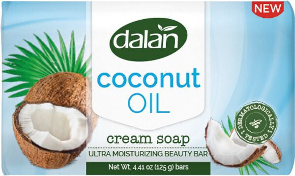 6 x 125g Dalan Coconut Oil Cream TURKISH Soap Ultra Moisturizing Beauty Bar Soap