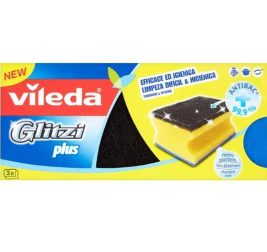 Vileda Glitzi Plus Kitchen Sponge Set of 3