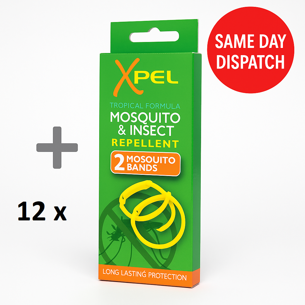 12 Packs – Xpel Mosquito & Insect Repellent Wrist Bands (2 per Pack) – Sting Rel