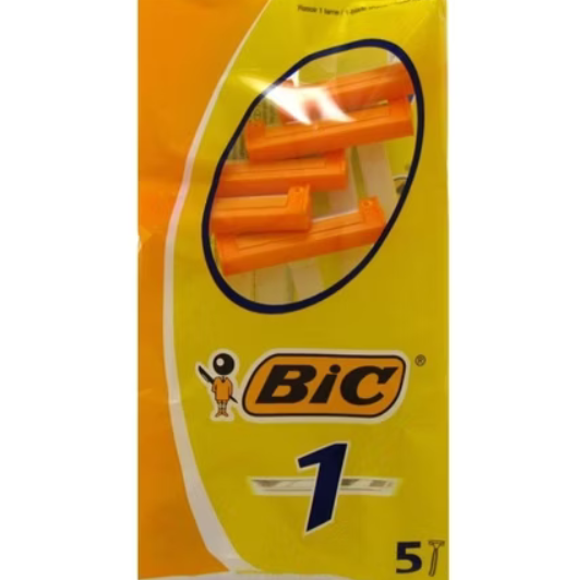 BIC 1 Razors for Normal Skin - 5 Single Blade Razors | Multi-Buy Discounts